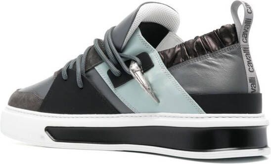 Roberto Cavalli Tiger Tooth sneakers met vlakken Grijs