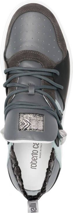 Roberto Cavalli Tiger Tooth sneakers met vlakken Grijs