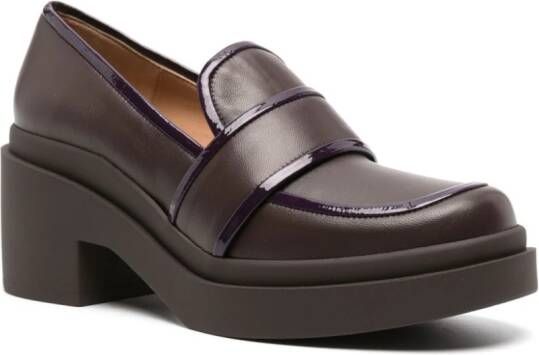 Roberto Festa Percy loafers met blokhak Bruin