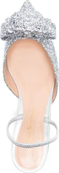 Rupert Sanderson Belinda slingback muiltjes met glitter Metallic