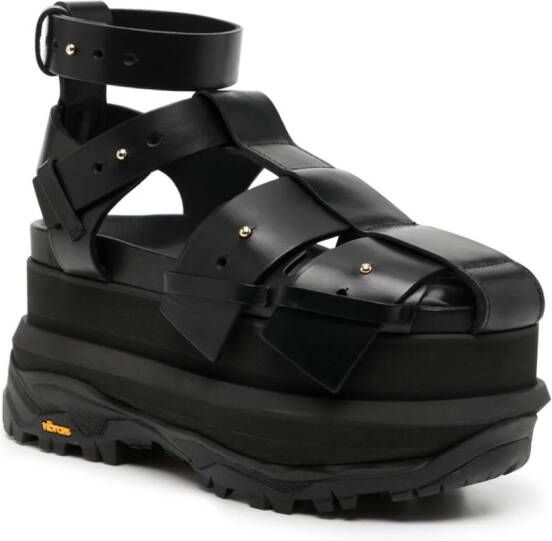 sacai Sandalen met plateauzool Zwart