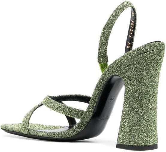 Saint Laurent Arancha lurex sandalen Groen