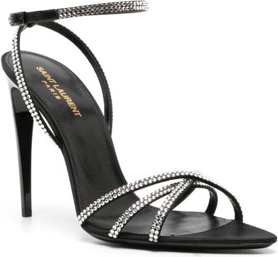 Saint Laurent Ava sandalen verfraaid met stras Zwart