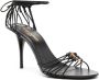 Saint Laurent Babylone 90mm leren sandalen met Cassandre plakkaat Zwart - Thumbnail 2