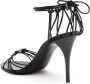 Saint Laurent Babylone 90mm leren sandalen met Cassandre plakkaat Zwart - Thumbnail 3