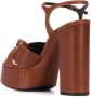 Saint Laurent Bianca sandalen met plateauzool Bruin - Thumbnail 3