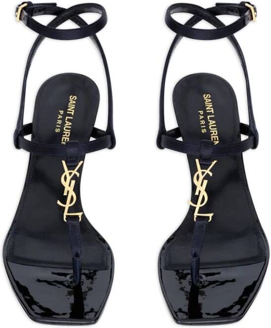 Saint Laurent Cassandra leren sandalen Blauw