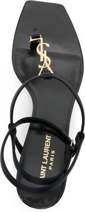 Saint Laurent Cassandra leren sandalen Blauw