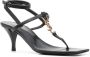 Saint Laurent Cassandra leren sandalen Zwart - Thumbnail 2