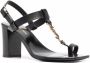 Saint Laurent Cassandra sandalen met blokhak dames leerkalfsleer leer 36.5 Zwart - Thumbnail 2