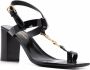 Saint Laurent Cassandra sandalen met logo Zwart - Thumbnail 2