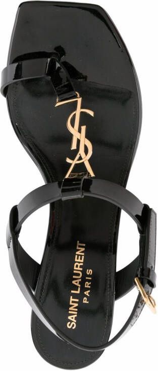 Saint Laurent Cassandra sandalen met logo Zwart