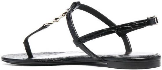 Saint Laurent Cassandra sandalen met open teen Zwart