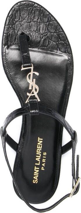 Saint Laurent Cassandra sandalen met open teen Zwart