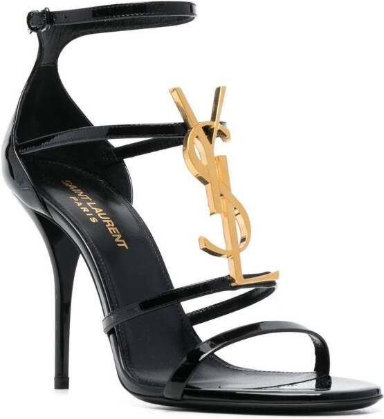 Saint Laurent Cassandra sandalen met open teen Zwart