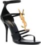 Saint Laurent Cassandra sandalen met open teen Zwart - Thumbnail 2