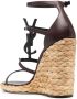 Saint Laurent Cassandra sandalen met sleehak Bruin - Thumbnail 3