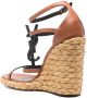 Saint Laurent Cassandra sandalen met sleehak Bruin - Thumbnail 3