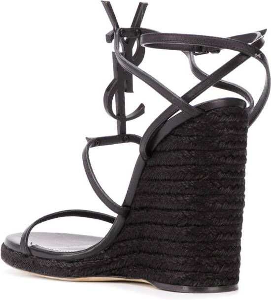 Saint Laurent Cassandra 115mm sandalen met sleehak Zwart