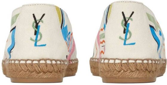 Saint Laurent Espadrilles met borduurwerk Wit