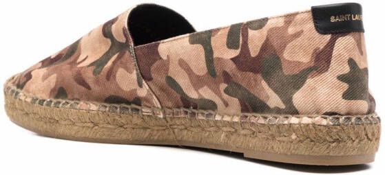 Saint Laurent Espadrilles met camouflageprint Beige