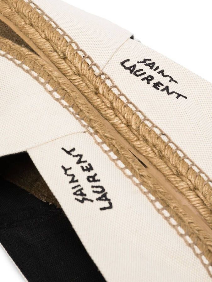 Saint Laurent Espadrilles met geborduurd logo Beige