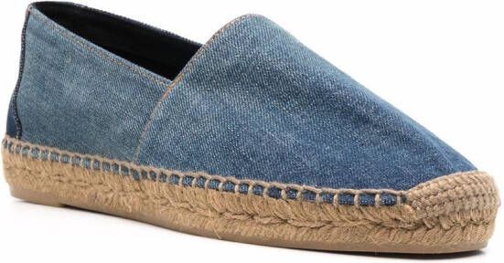 Saint Laurent Espadrilles met geborduurd logo Blauw