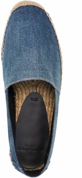 Saint Laurent Espadrilles met geborduurd logo Blauw