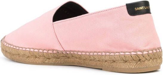 Saint Laurent Espadrilles met geborduurd logo Roze