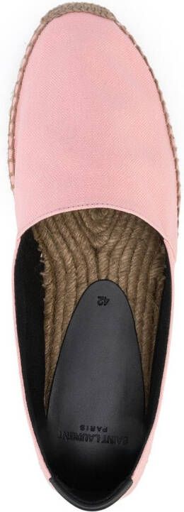 Saint Laurent Espadrilles met geborduurd logo Roze