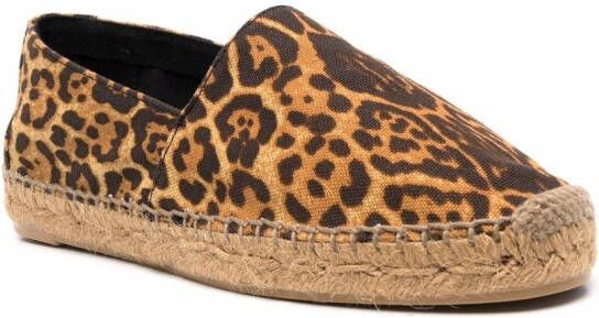 Saint Laurent Espadrilles met luipaardprint Beige