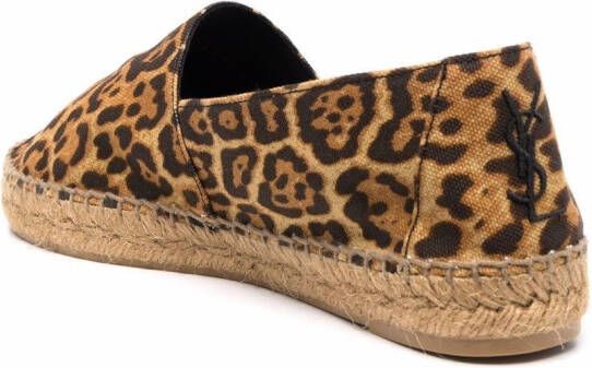 Saint Laurent Espadrilles met luipaardprint Beige