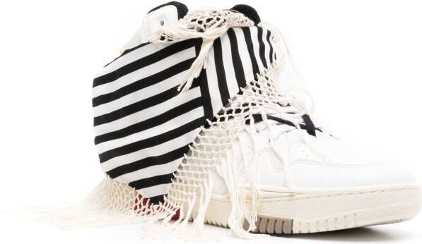 Saint Laurent Gestreepte sneakers Wit