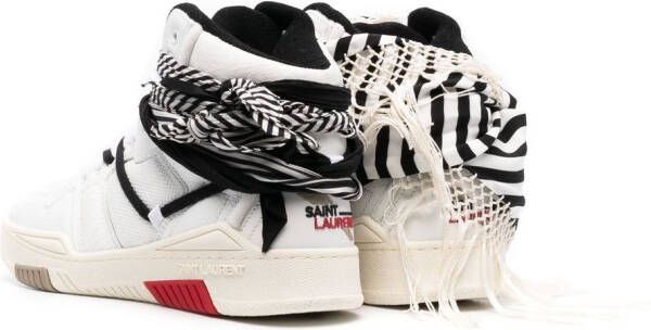 Saint Laurent Gestreepte sneakers Wit