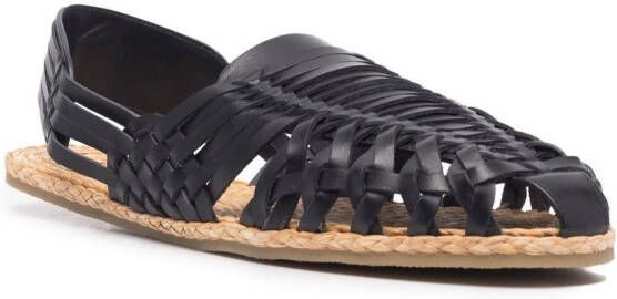 Saint Laurent Geweven espadrilles Zwart