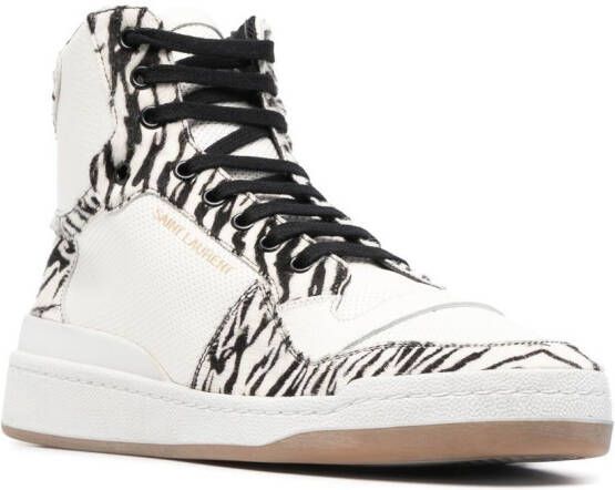 Saint Laurent Sneakers met zebraprint Wit