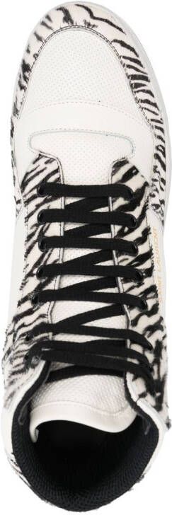 Saint Laurent Sneakers met zebraprint Wit