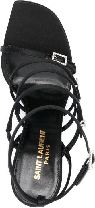 Saint Laurent Jerry sandalen van satijn en zijde Zwart