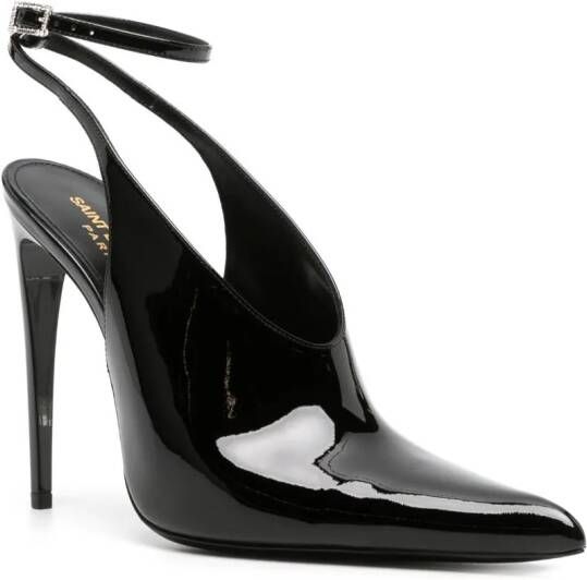 Saint Laurent Kendall 110mm pumps met gelakte afwerking Zwart