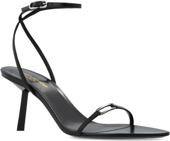 Saint Laurent Kitty sandalen Zwart