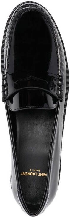 Saint Laurent Leren loafers Zwart