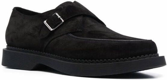 Saint Laurent Suède gespschoenen Zwart