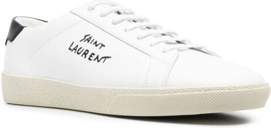 Saint Laurent Sneakers met geborduurd logo Wit