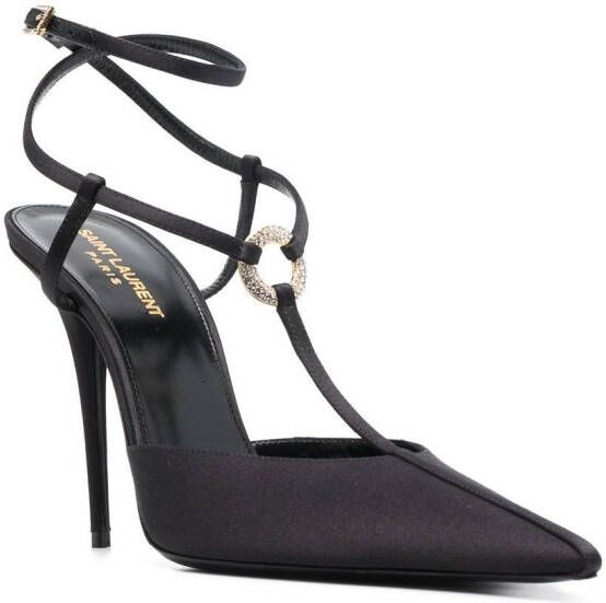 Saint Laurent Luna 105 leren pumps Zwart