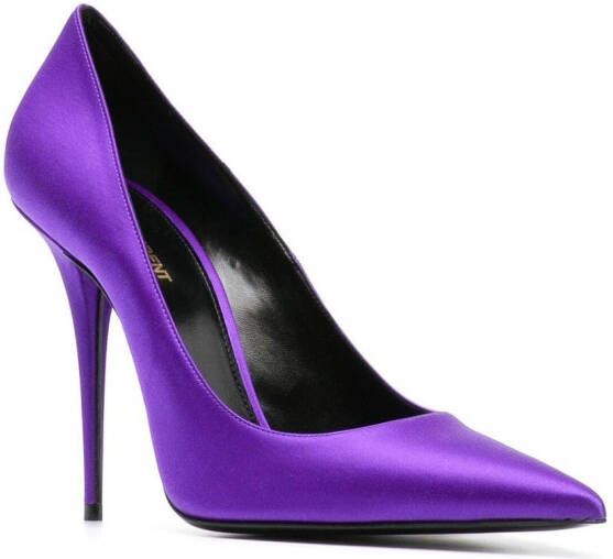 Saint Laurent Marylin satijnen pumps Paars