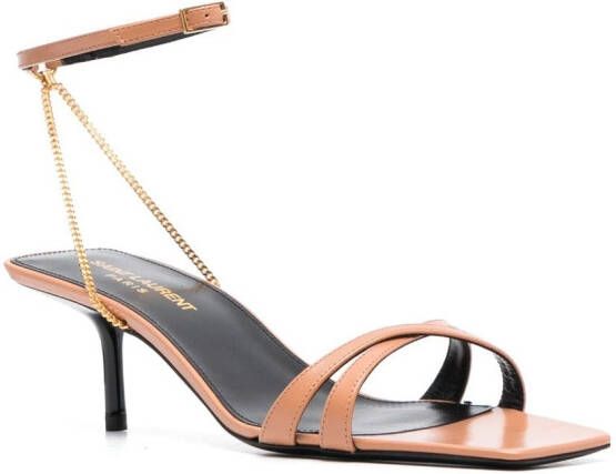 Saint Laurent Melody sandalen met enkelbandjes Bruin