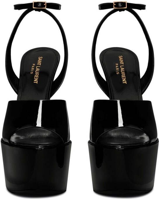 Saint Laurent Mexico sandalen met plateauzool Zwart