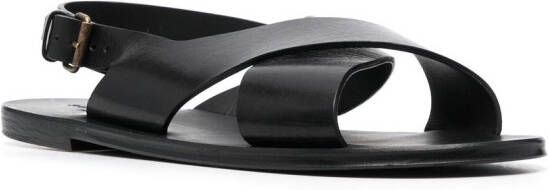 Saint Laurent Mojave sandalen met kruisbandjes Zwart