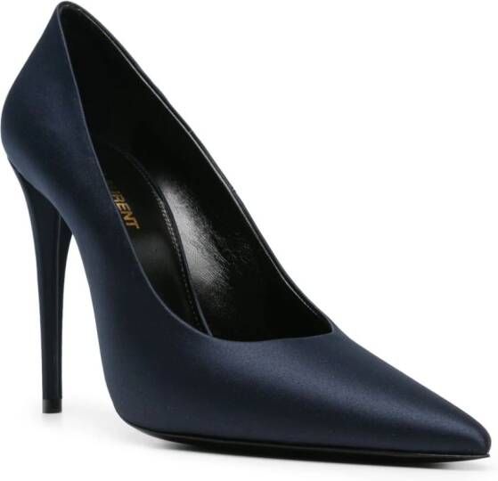 Saint Laurent Monceau 110 mm satijnen pumps Blauw