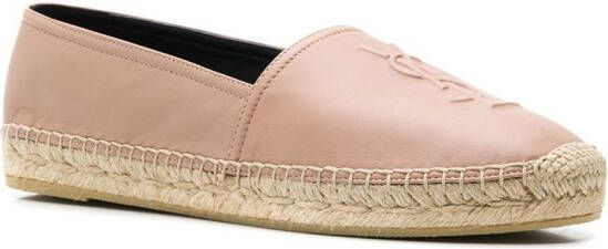 Saint Laurent Cassandre espadrilles met reliëf Beige